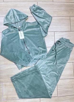 Жіночий костюм двійка(кофта, штани) з велюру2 фото