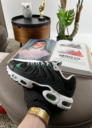 👑мужские кроссовки nike air max terrascape plus green white найк / демисезонные, весенние, летние, осенние / кожа, текстиль / черные, белые, зеленые