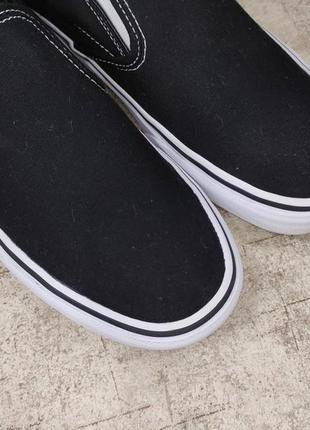 Кеди vans оригінал ванс без шнурків мокасіни чорні4 фото