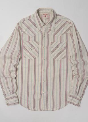 True religion western stripe shirt snap pearl 1927 down мужская рубашка2 фото