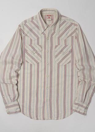 True religion western stripe shirt snap pearl button down  чоловіча сорочка 2