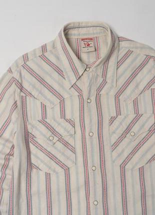 True religion western stripe shirt snap pearl button down  чоловіча сорочка3 фото