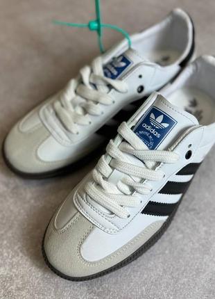 Жіночі та чоловічі кеди кросівки adidas samba white&black