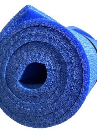 Коврик (каремат мат) 1800х600х8мм для йоги фитнеса спорта термо синий (2740)