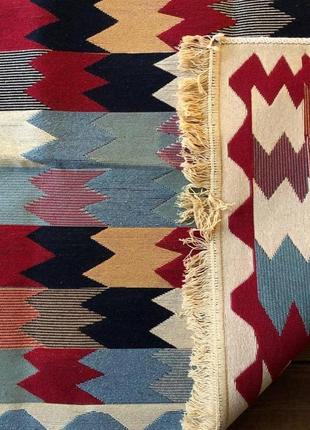 Різнокольоровий турецький, двосторонній, безворсовий килим, розмір 60x9010 фото