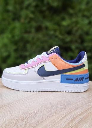 Nike air force 1 shadow білі кольорові  ods20655