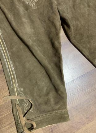 Ледерхозе бриджи натуральная замша винтаж баварский альпийский костюм октоберфест