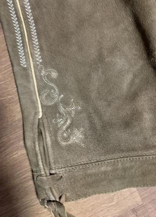 Ледерхозе бриджи натуральная замша винтаж баварский альпийский костюм октоберфест