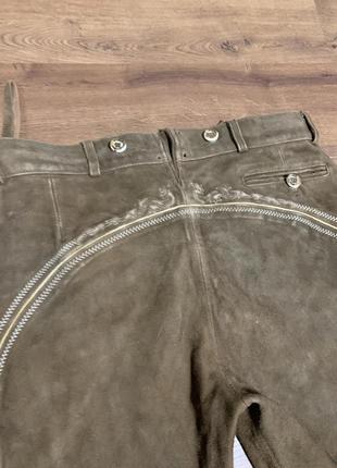 Ледерхозе бриджи натуральная замша винтаж баварский альпийский костюм октоберфест