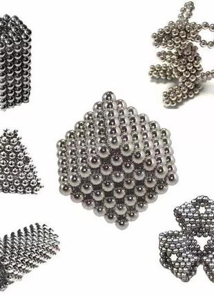 Неокуб neocube 5 мм магнитная игрушка конструктор головоломка антистресс серебро (2361)