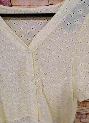 Блуза-рубашка из натуральной ткани хлопок прошва разные цвета2 фото