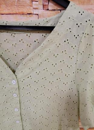 Блуза-рубашка из натуральной ткани хлопок прошва разные цвета4 фото