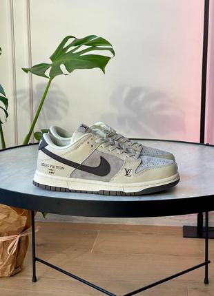 Кроссовки nike sb dunk low x louis vuitton grey6 фото