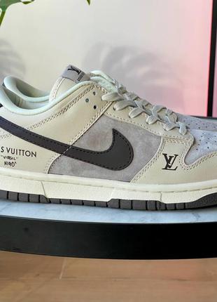 Кроссовки nike sb dunk low x louis vuitton grey3 фото