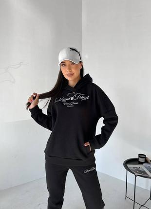 ‼️не кошлатиться ‼️ теплый женский спортивный костюм на флисе худи с капюшоном+...