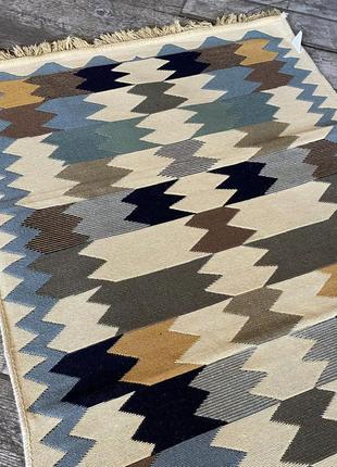 Різнокольоровий турецький, двосторонній килим без ворсу, розмір 60x908 фото