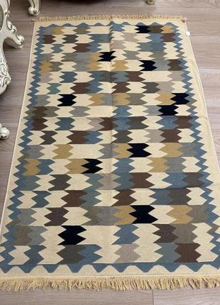 Різнокольоровий турецький, двосторонній килим без ворсу, розмір 60x904 фото