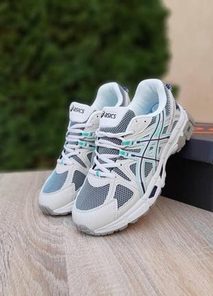 Asics gel-kahana 8 бежевые с салатовым