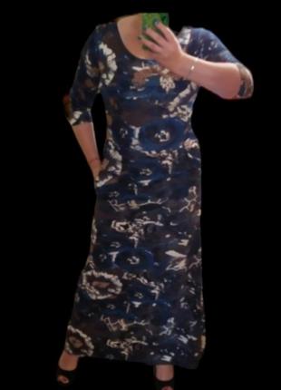 Платье длинное с карманами, размер л