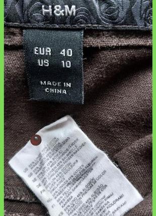 Коричневое льняное платье сарафан лен и хлопок р. 40 m, l h&m