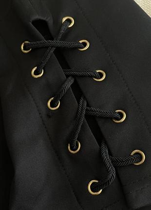 Спідниця чорна з завʼязками по бокам з розрізами класика юбка офісна готичний одяг2 фото