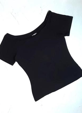🌿1+1=3 базовая черная триктажная футболка shein, размер 46 - 482 фото