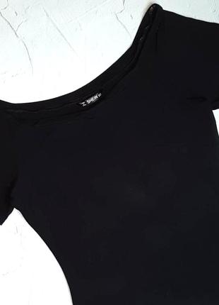 🌿1+1=3 базовая черная триктажная футболка shein, размер 46 - 483 фото