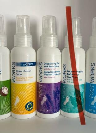 Спрей для ніг avon foot works, 100мл.