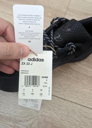 Новые кожаные кроссовки от аdidas zx 22 j gw3659. 37р. стелька 24см.9 фото