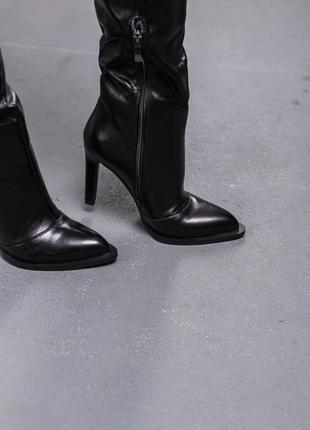 Ботфорты женские зимние fashion jockey 3375 38 размер 24,5 см черный8 фото