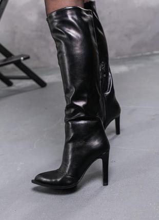 Ботфорты женские зимние fashion jockey 3375 38 размер 24,5 см черный9 фото