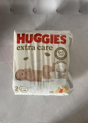 Подгузники huggies extra care jumbo размер 2 (3-6 кг), 24 шт