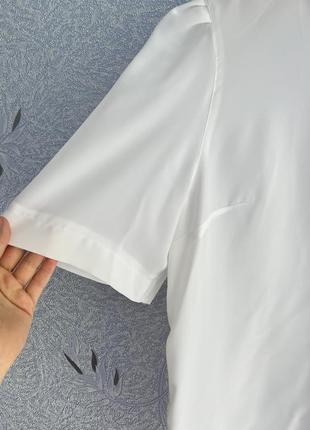 Белоснежная летняя винтажная блуза с вышивкой на короткий рукав2 фото