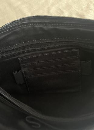 Шкіряна сумка чорна в стилі y2k жіноча сумочка багет3 фото