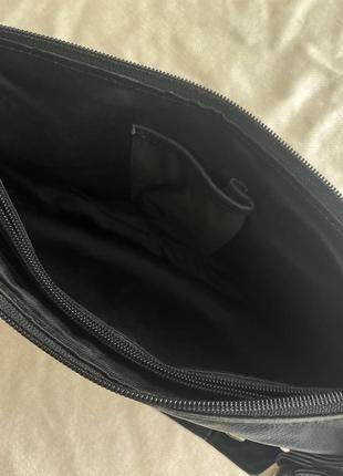 Кожаная сумка черная в стиле y2k женская сумочка шт5 фото