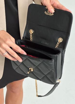 Женская сумка chanel black gold 💼4 фото