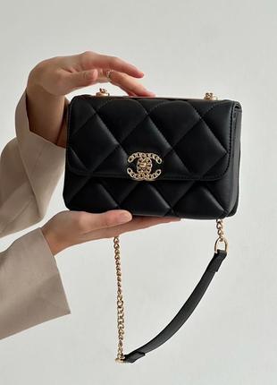 Жіноча сумка chanel black gold 💼