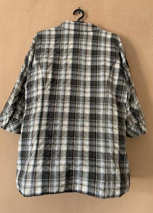 Блуза с рюшками рубашка в клетку коттон батал размер 56/584 фото