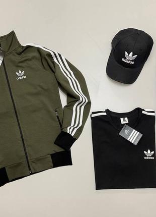 Набір 4в1 adidas: кофта-штани-футболка-кепка1 фото