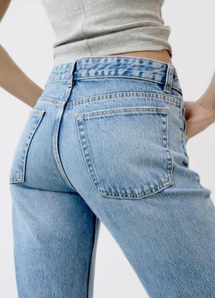 Zara голубые джинсы с потертыми швами, р.386 фото