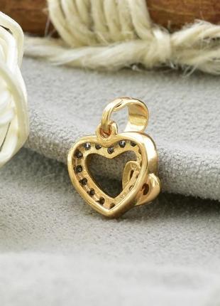 Кулон підвіска у формі серця xuping фіаніти медичне золото2 фото