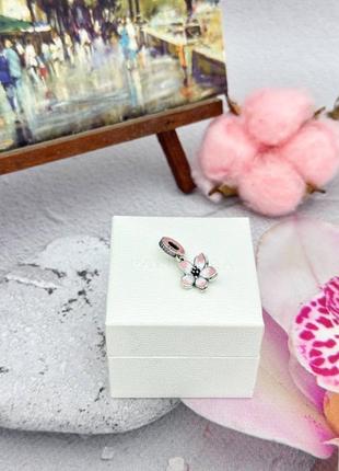 Срібний шарм підвіска вишневий цвіт квітка пандора pandora7 фото