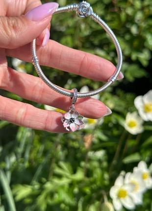 Срібний шарм підвіска вишневий цвіт квітка пандора pandora9 фото