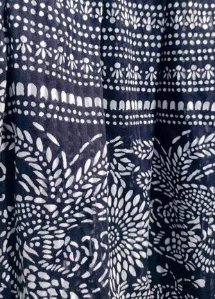 Объёмная пёстрая тёмно синяя юбка коттон вискоза8 фото