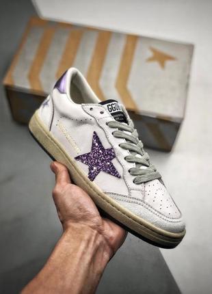 Голден гусь буллстар кеды натуральная кожа golden goose bullstar lilac1 фото