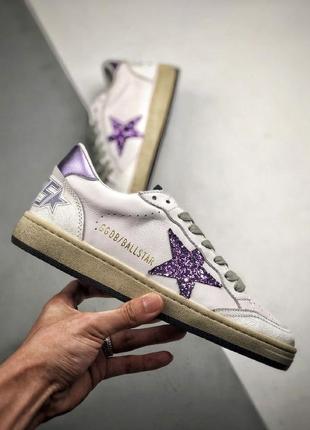 Голден гусь буллстар кеды натуральная кожа golden goose bullstar lilac2 фото