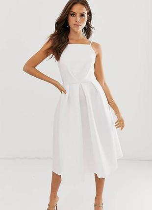 Шикарное белое платье из неопрена asos disign5 фото