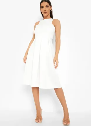 Белое платье из неопрена4 фото