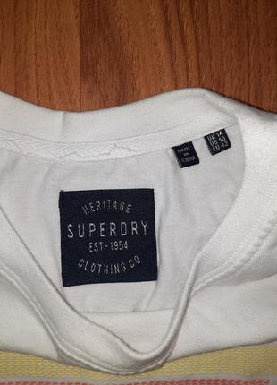 Мужская белая футболка superdry с большим лого9 фото