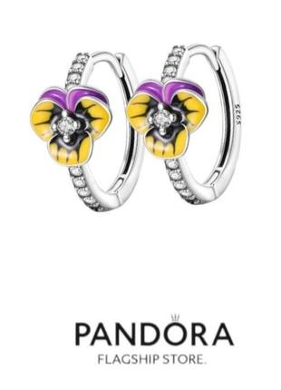 Серьги кольца маленькие серебро silver_pandora original